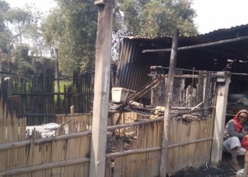 शार्ट सर्किट के कारण घर में लगी आग,बाल-बाल बची महिला और उनके बच्चे,घर में रखा सामान स्वाहा।।*