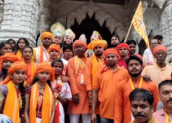 सात दिवसीय शौर्य जागरण यात्रा के दौरान किया गया सामूहिक हनुमान चालीसा पाठ,हिंदुत्व के शौर्य को जगाने के लिए निकाली गयी सात दिवसीय शौर्य जागरण यात्रा:नितिन कुमार