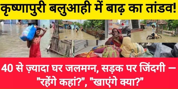 खगड़िया के बलुआही में बर्बादी का सैलाब: नदियों ने लांघा दायरा, सैकड़ों परिवार बेघर — भूख-प्यास और रतजगे में बीत रही रातें!
